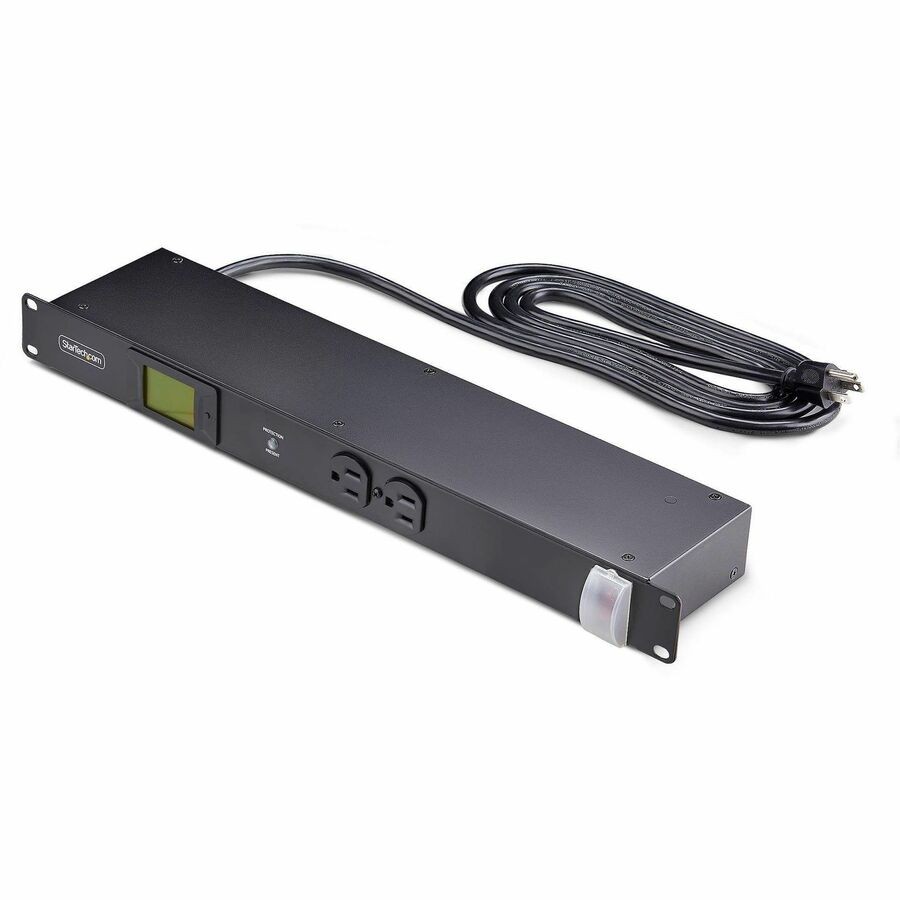 StarTech 12-Outlet Horizontal Rack Mount Metered PDU, 8ft Power Cable