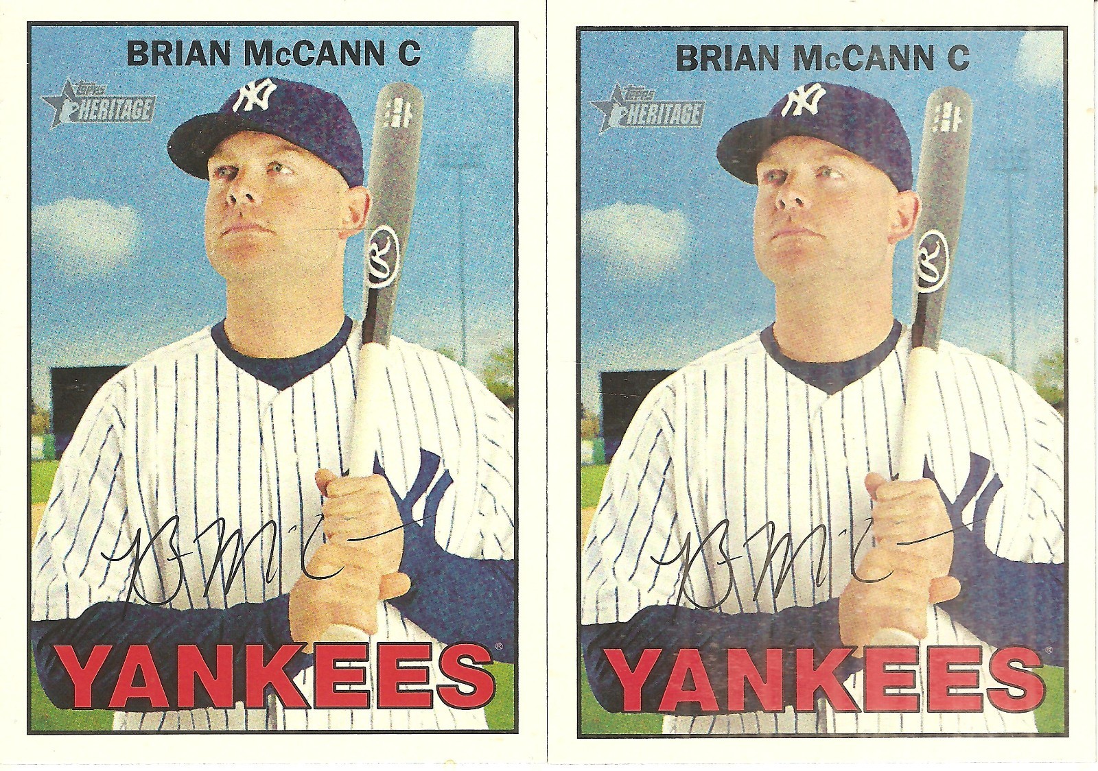 2 CARD 2016 TOPPS HERITAGE BRIAN MCCANN BASEBALL CARD LOT