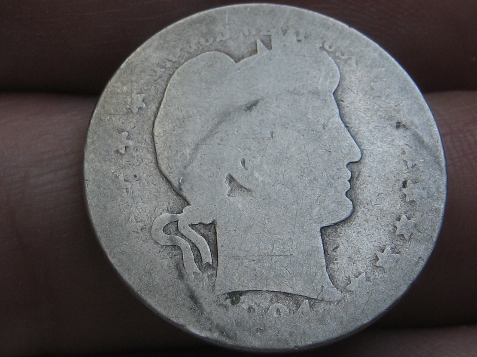 1904 O Silver Barber Quarter 25C- Lowball, Heavily Worn, PO1 Candidate?