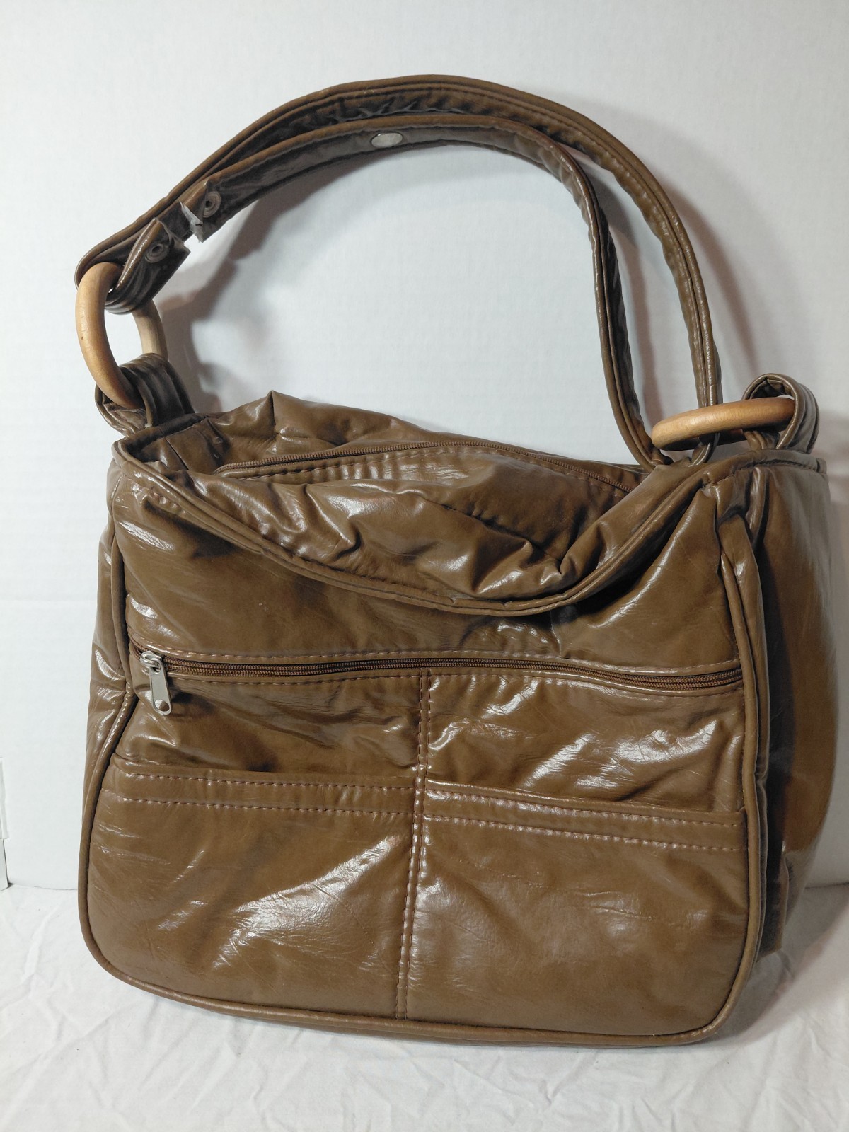 50s 60s Vintage Handbag Purse Oversize Slouchy Boho Weekender Crossbody Vegan