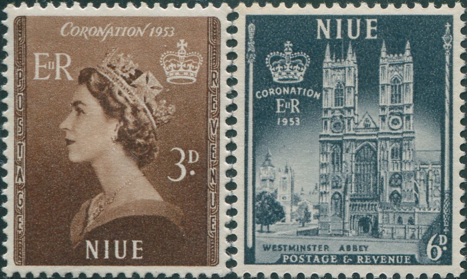 Niue 1953 SG123-124 Coronation set MLH