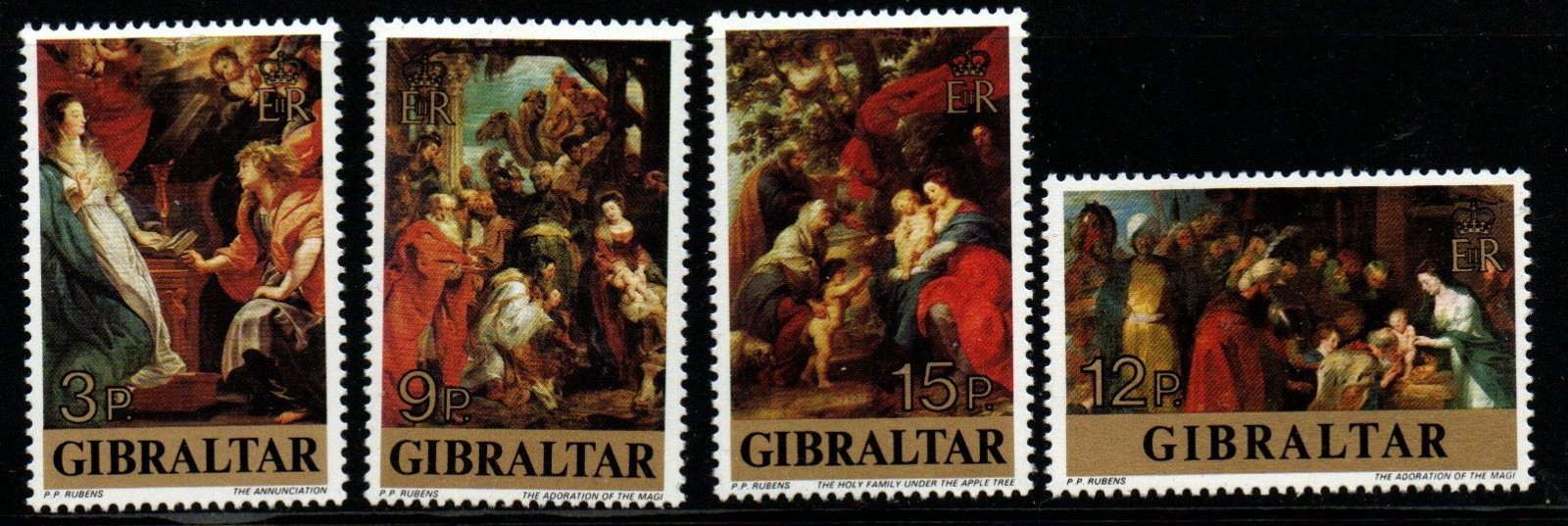 GIBRALTAR SG393/6 1977 CHRISTMAS MNH