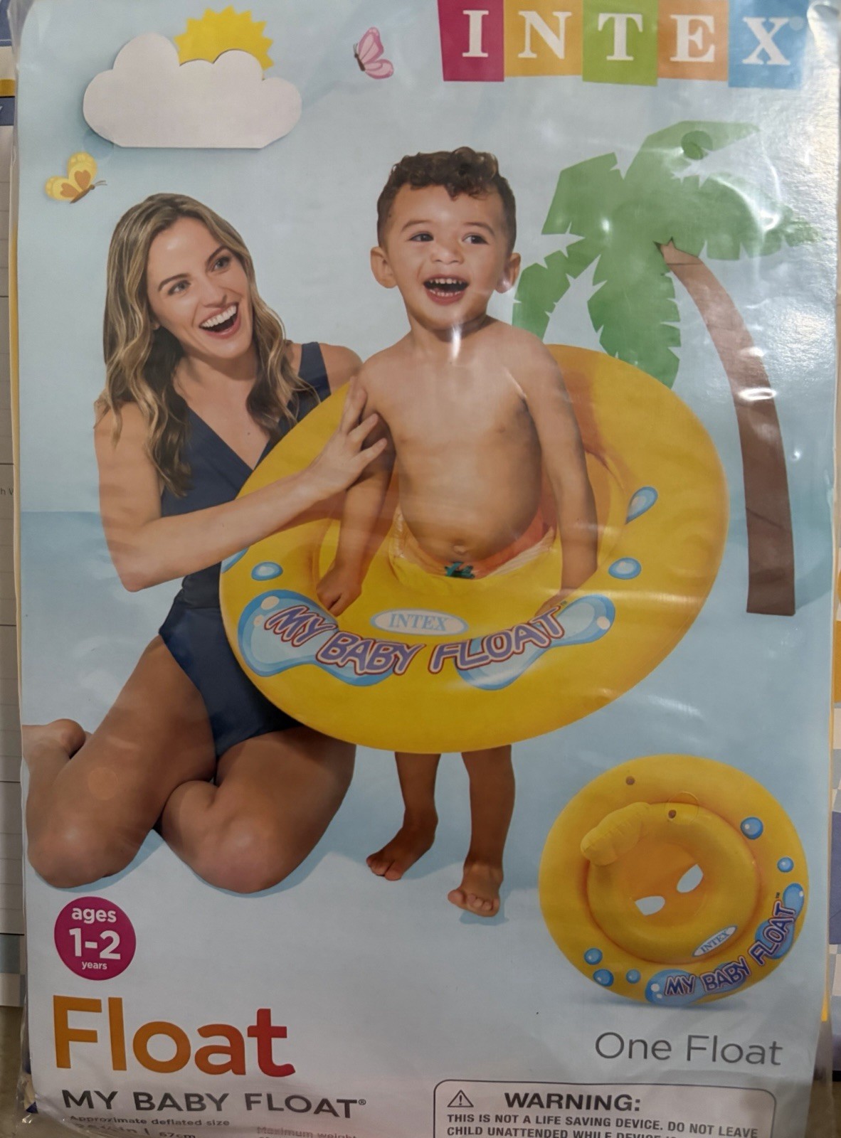 Intex My Baby Float Ring For Pool Infant Chair Lounge W/Backrest  Age 1-2 Yrs