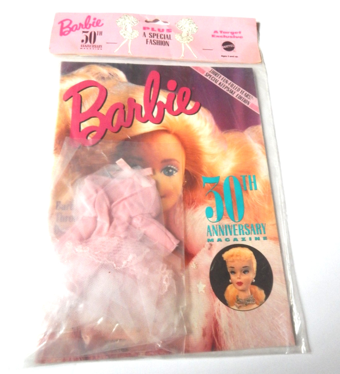 1989 30th Anniversary Barbie Magazine & Pink Outfit Target Exclusive Never Open