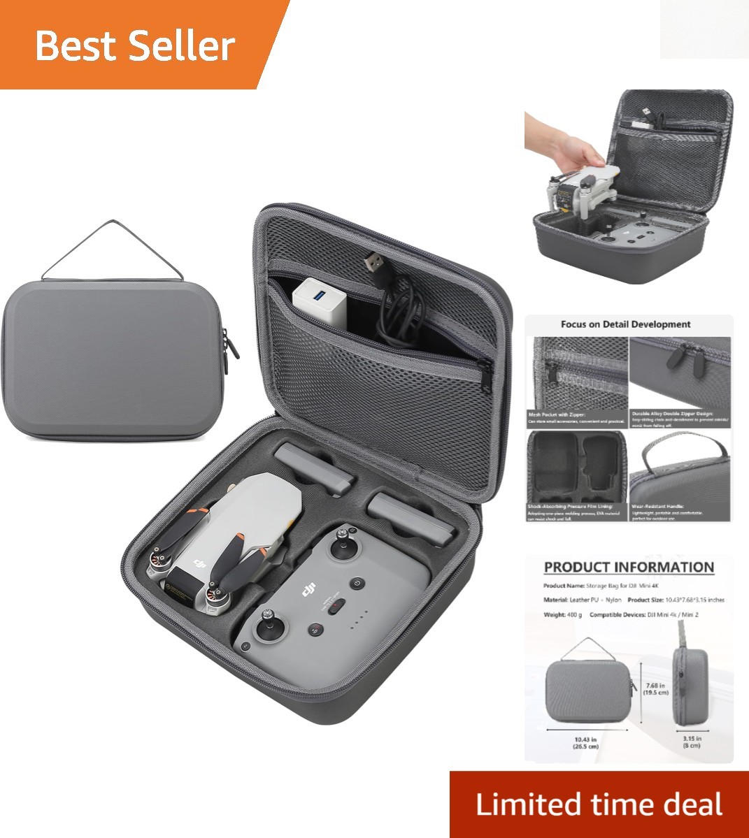 Carrying Case for DJI Mini 4K/2/2 SE - Organized & Safe Travel Solution