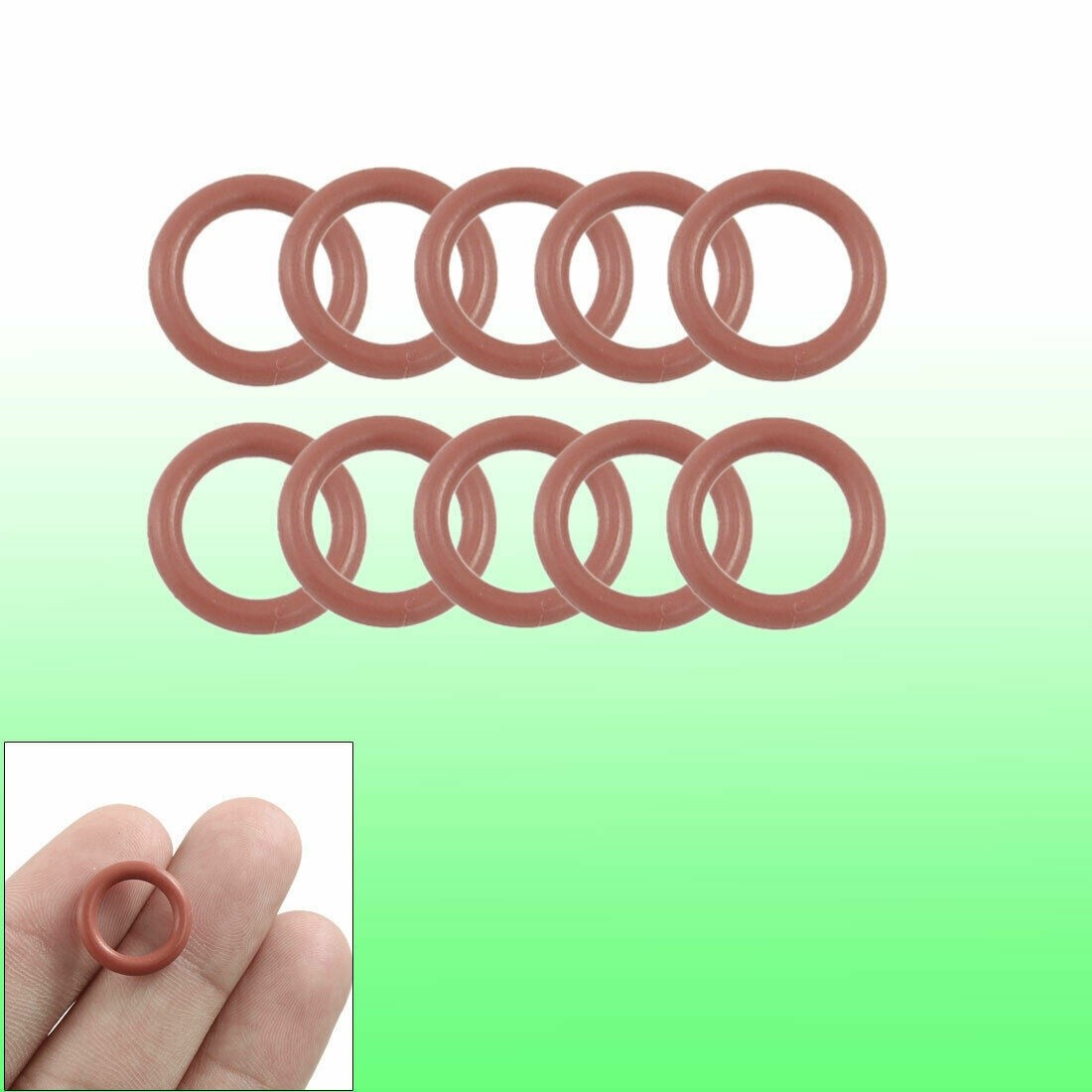 10 Pcs 15mm OD 2.5mm Thickness Dark Red Silicone O Ring Oil Seal Gasket✦KD #ju