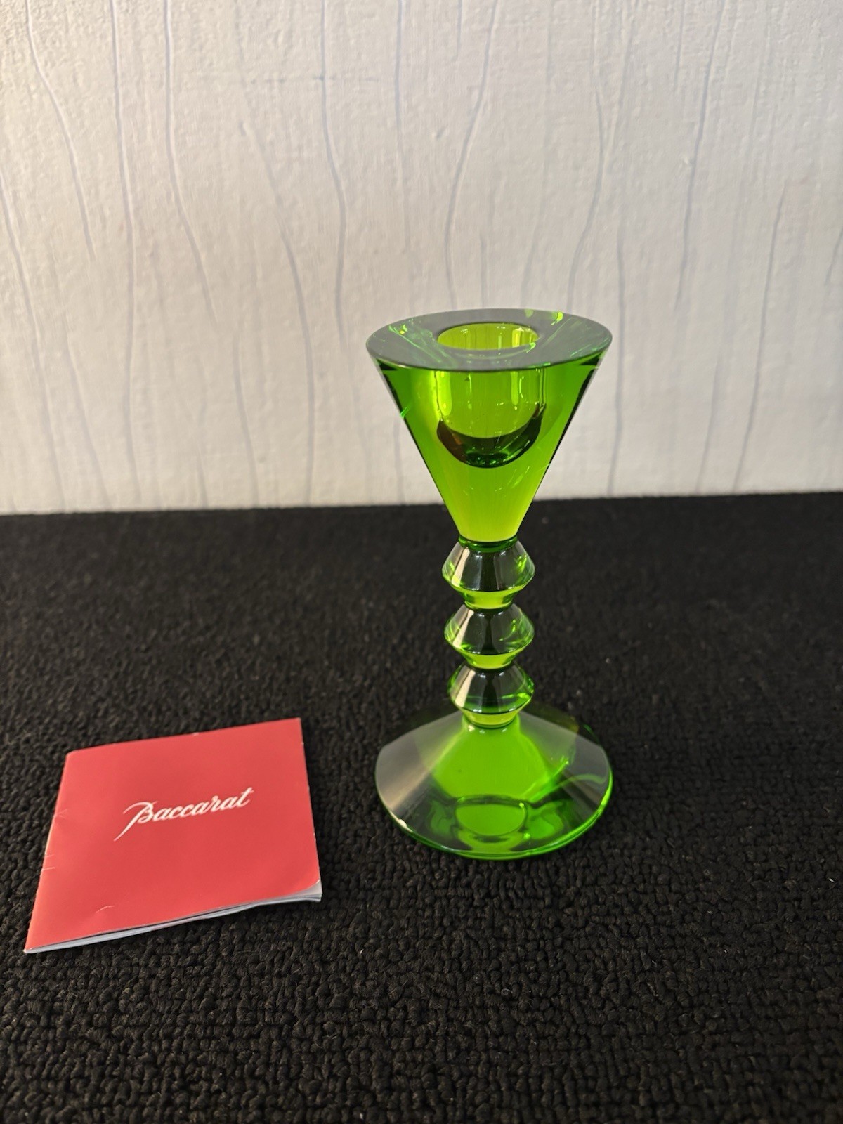 Véga Green Crystal Candle Holder From Baccarat