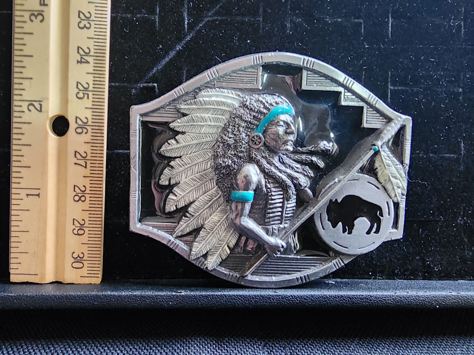 Vintage Arroyo Grande Belt Buckle  Used Indian Chief Great Shape