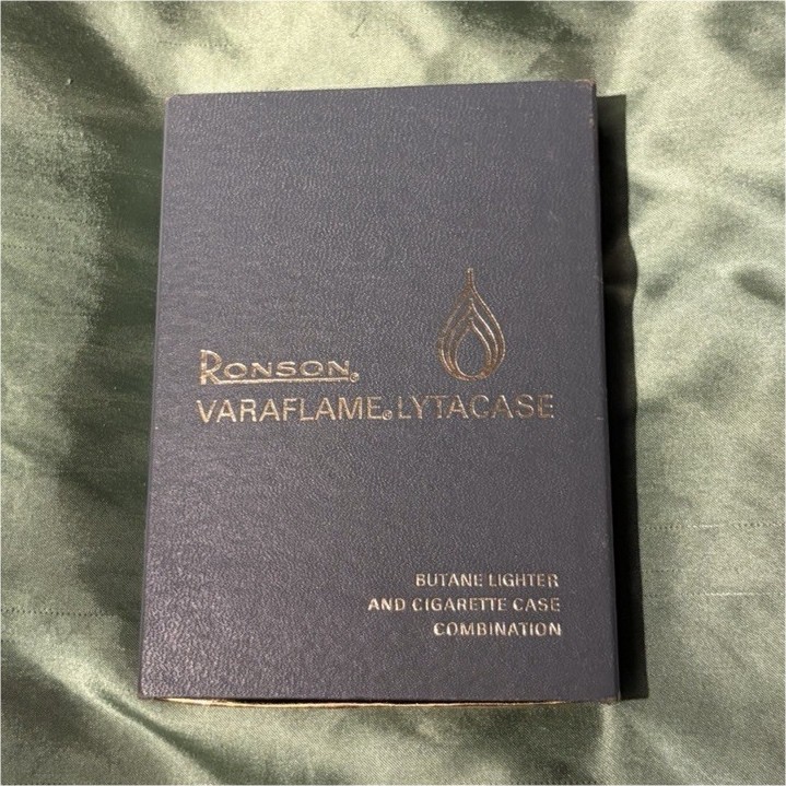 RARE Ronson Varaflame Lytacase Lighter Cigarette Case with Box & Documents 