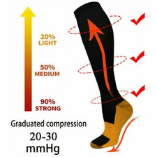 Copper Compression Socks 20-30mmHg Medical For Men Women Best Running Athletic !