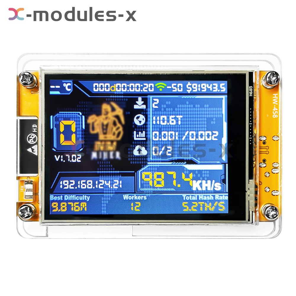 BTC SOLO Lottery Bitcoin Miner NerdMiner 1000KH/s ESP32 WiFi Bluetooth Dev Board