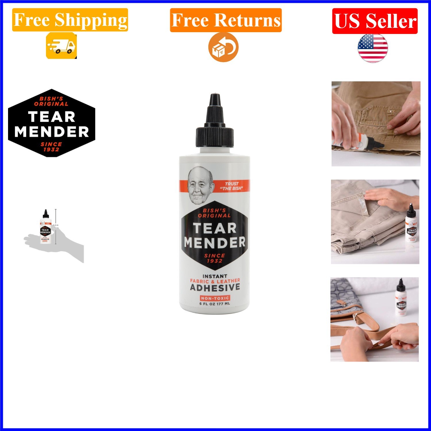 TTB-6-D-B 6 oz Waterproof Fabric & Leather Instant Adhesive