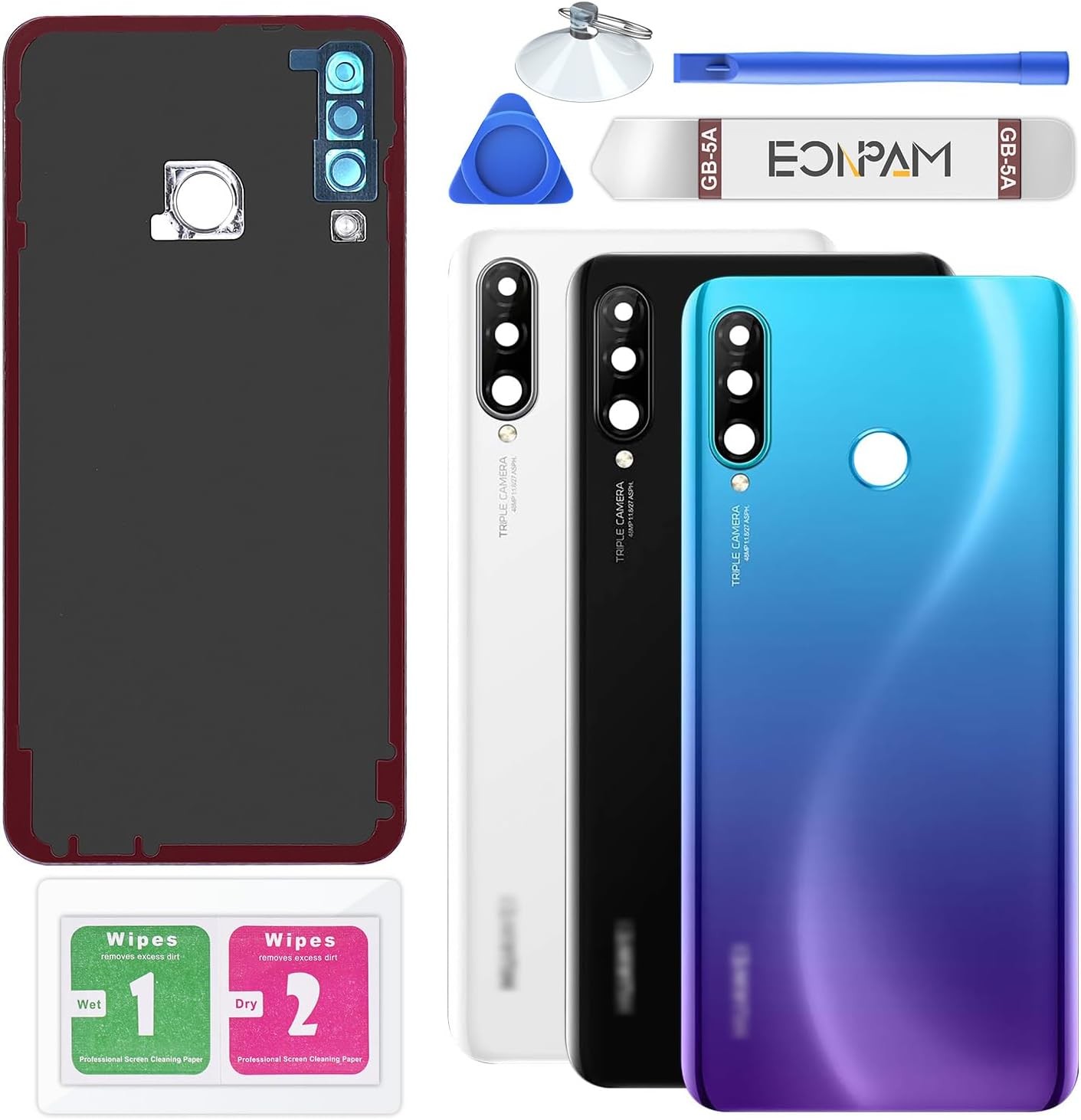 Back Glass Replacement for Huawei P30 Lite Back Cover Rear Housing with Camera