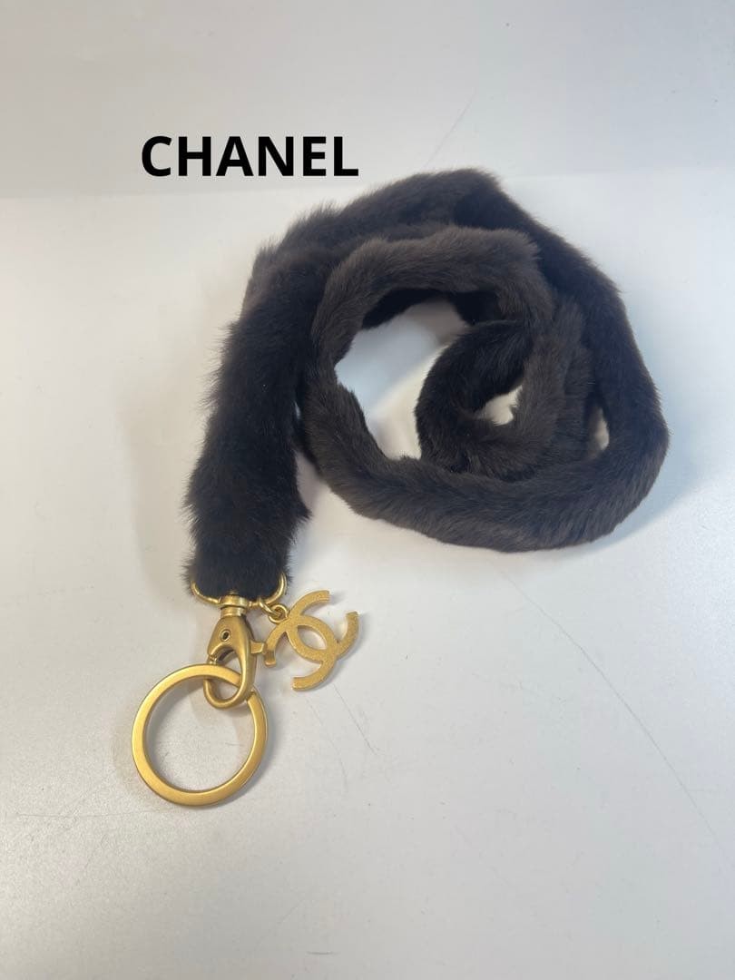 CHANEL Coco Mark Weasel Fur Neck Strap Holder 2003 Model