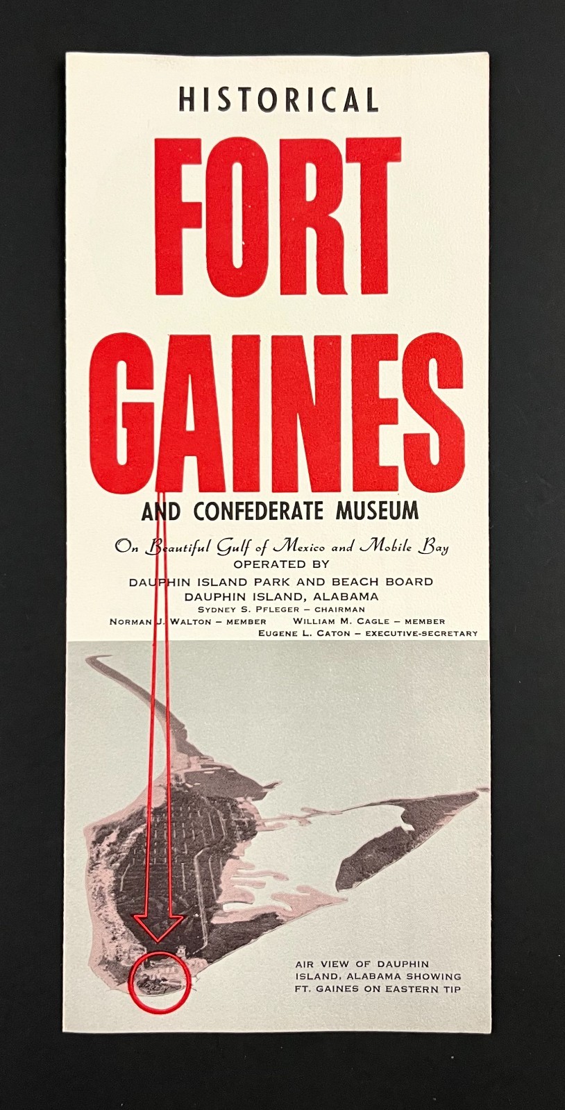 1950s Dauphin AL Fort Gaines Confederate Museum Vintage Travel Brochure