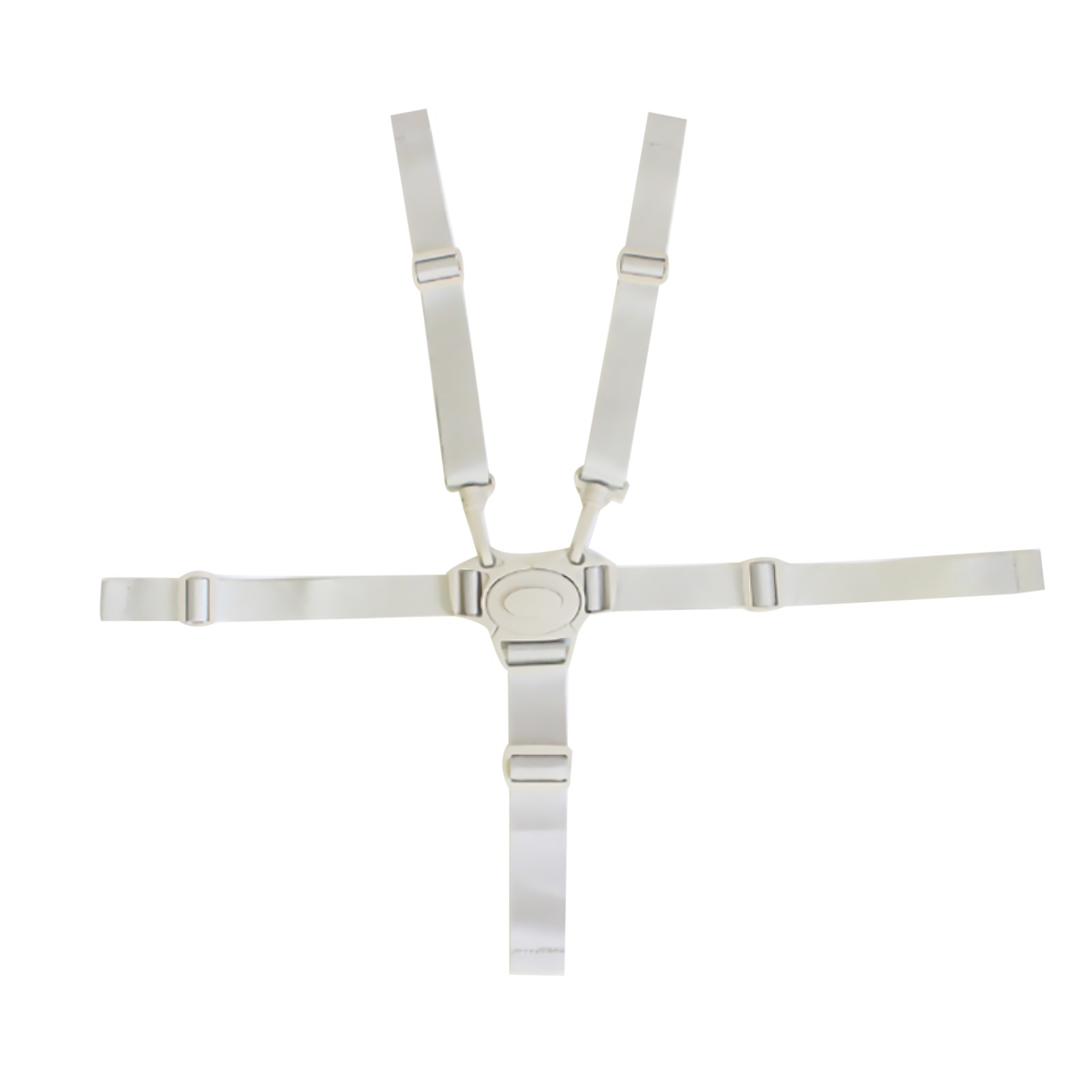 Adjustable 5-Point Children Dining High Chair Baby Carriage Safety Belt White