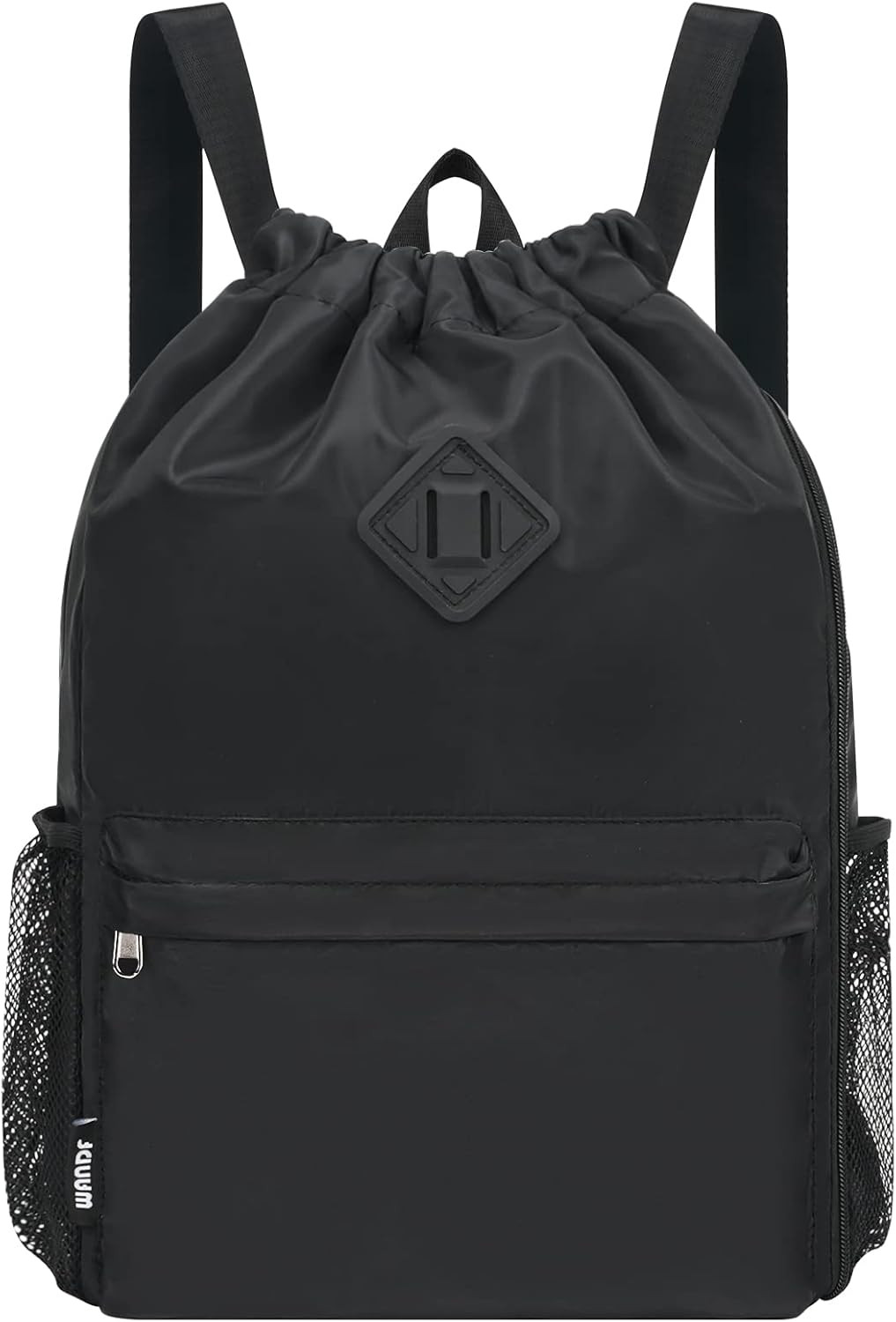 Drawstring Backpack Sports Gym Bag with Shoes Compartment, Water-Resistant Strin