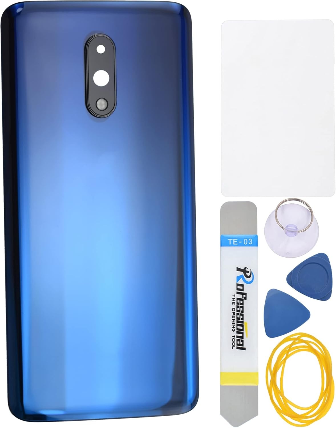 Blue Acrylic Glass Back Cover Replacement for OnePlus 7 GM1901 with Precut
