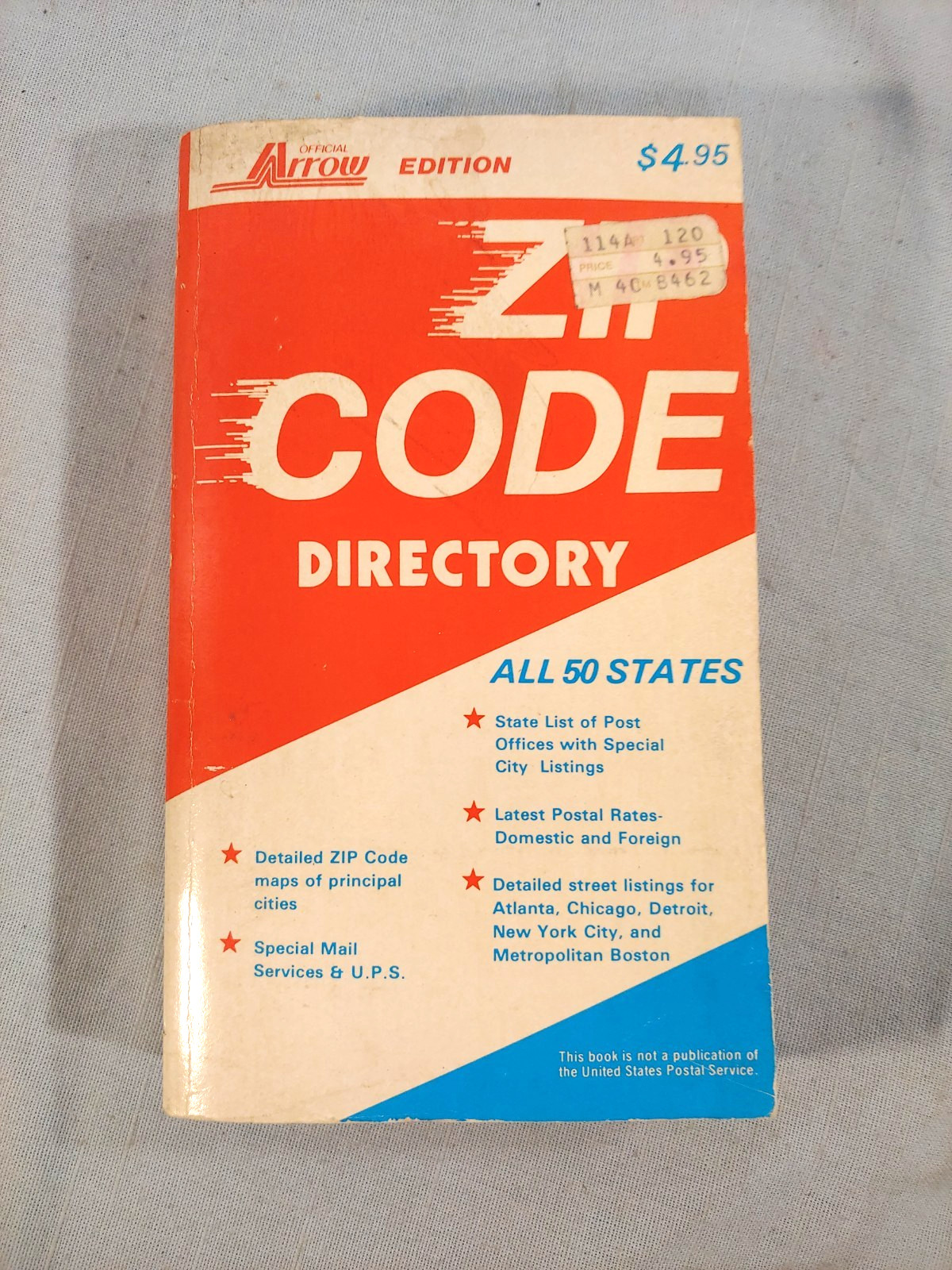 Vintage Zip Code Directory U.S. Postal ALL 50 STATES 1974 Arrow Publication 