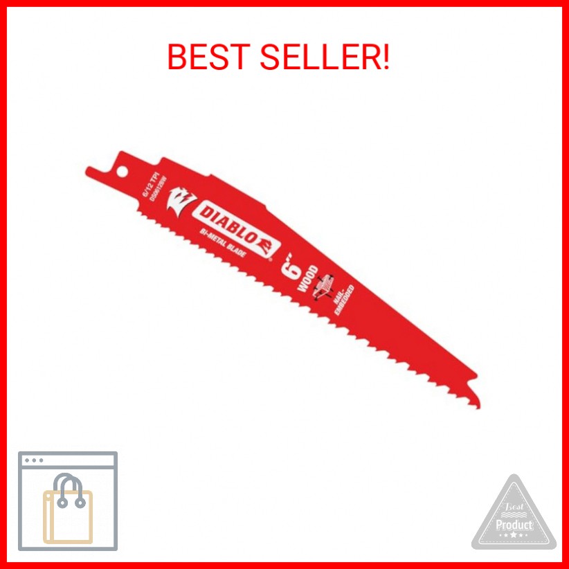 Diablo DS0612BW5 6" 6/12 TPI Wood Cutting Reciprocating Saw Blade 5 Count