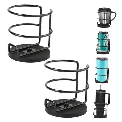 Magnetic Cup Holder,Heavy Duty Metal Drink Holder, 2 Pack Black-bottom magnetic