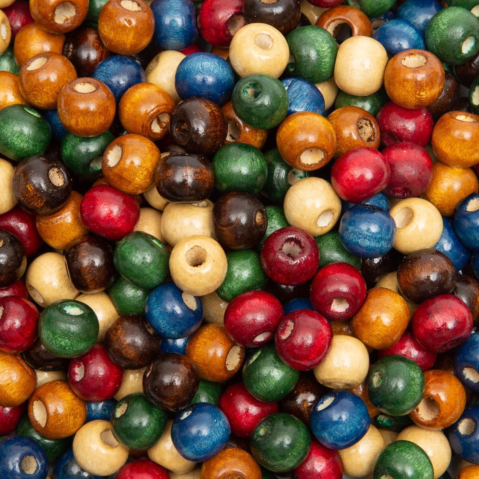 Luyoaozy 1000pcs Colorful Wooden Beads 8mm Wood 9 x 8mm, 8mm-1000Pcs 