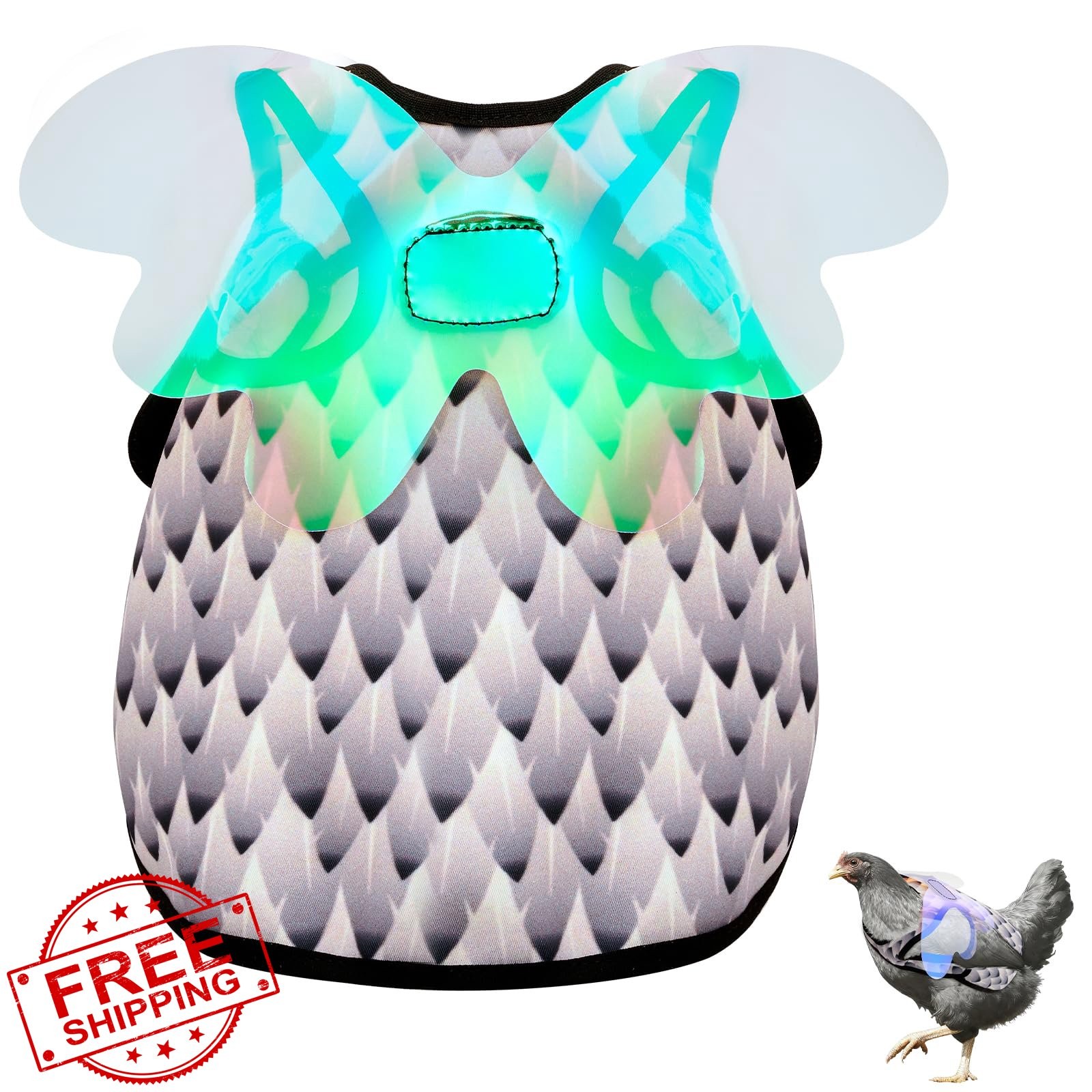 HOUGXD Chicken Saddles Hens White Adjustable Hen Apron Feather Protector