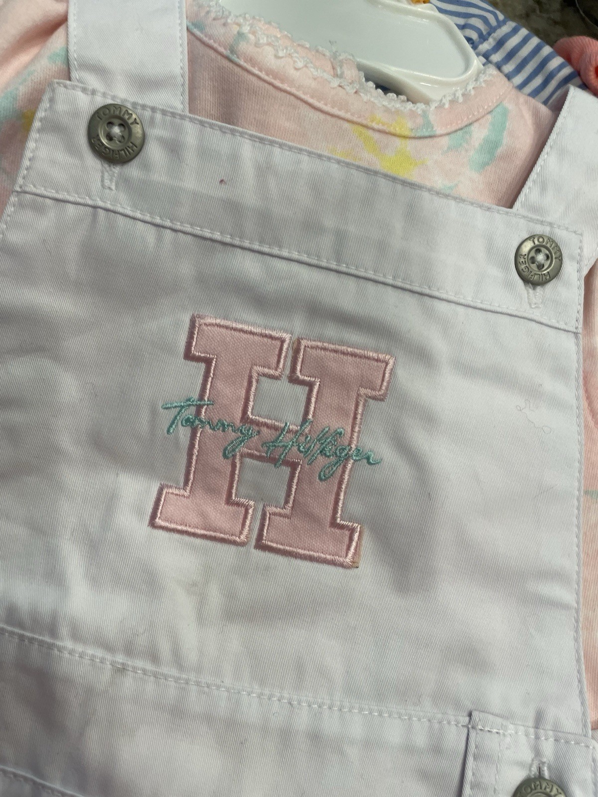 Dress 12 months Tommy Hilfiger white jumper with peach bodysuit new with tags