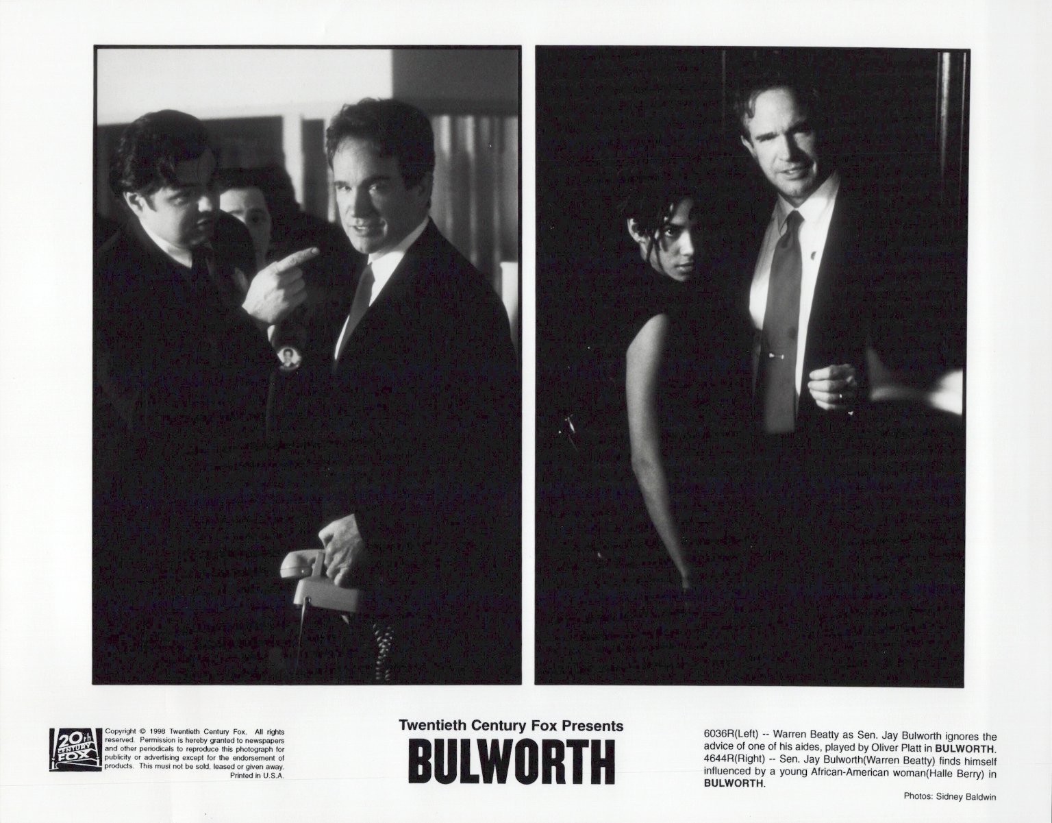 Bulworth 1998 Movie Still Press Photo Warren Beatty Halle Berry Film Promo