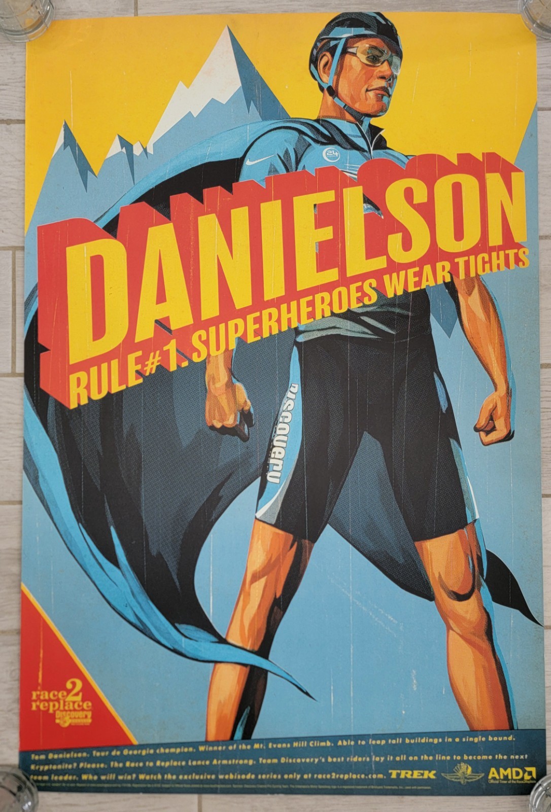 Vintage Original Team Discovery Channel / Tom Danielson Bicycle Poster 2006