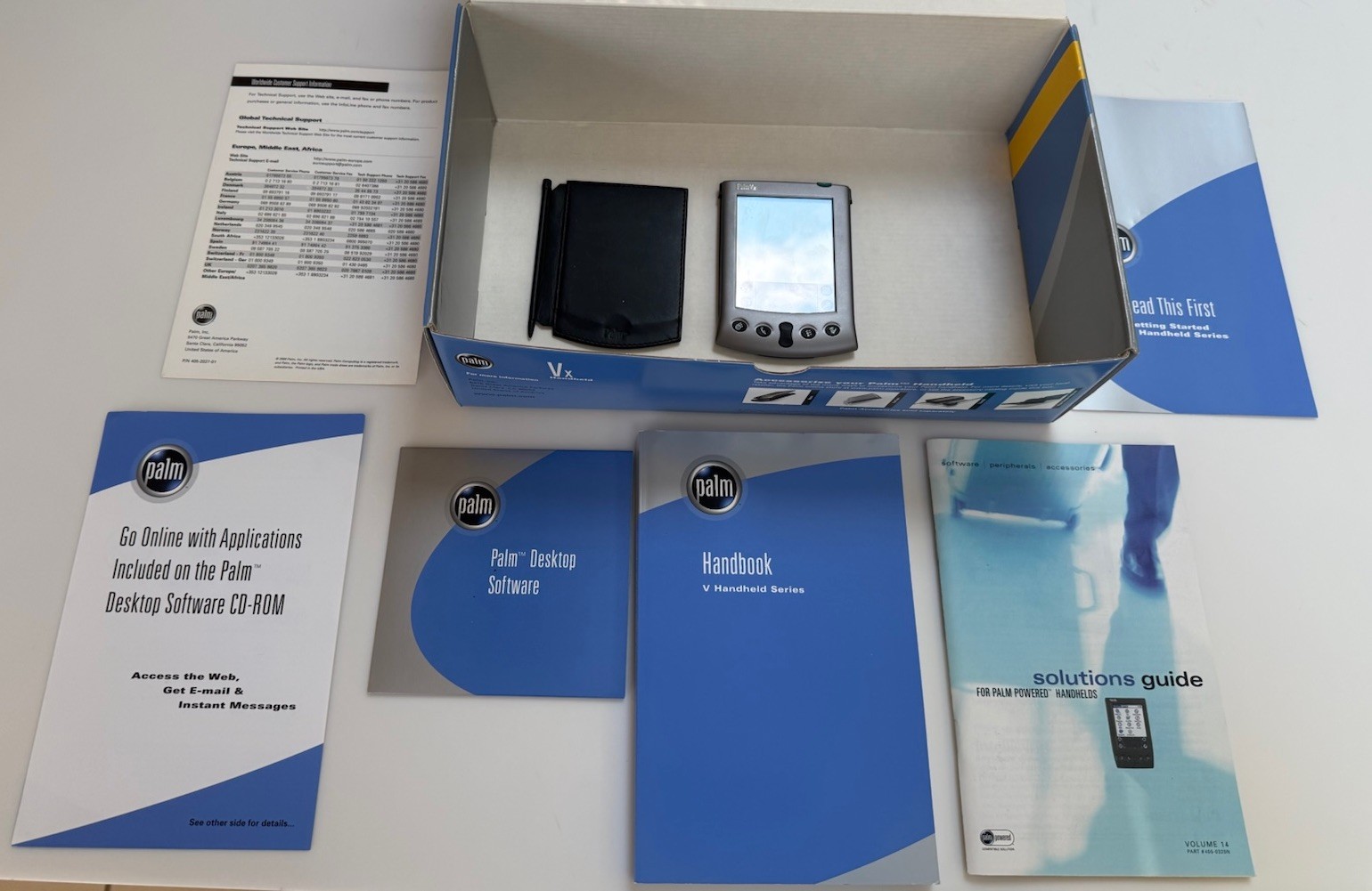 VINTAGE PALM PILOT VX W/ ORIGINAL BOX COVER HANDBOOK DESKTOP SOFTWARE ULTRA SLIM