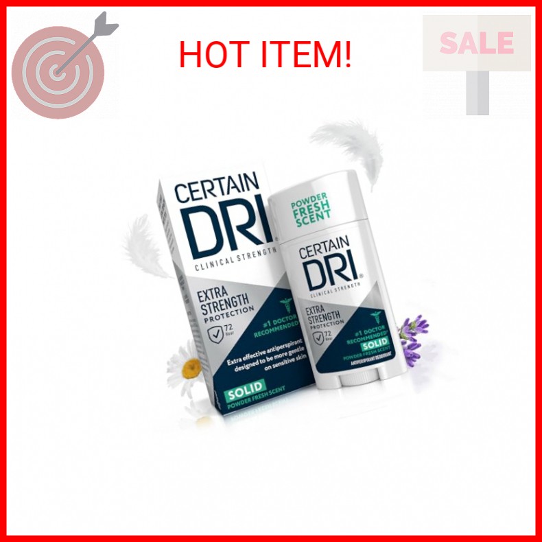 Certain Dri Extra Strength Clinical Solid Antiperspirant, Hyperhidrosis Treatmen