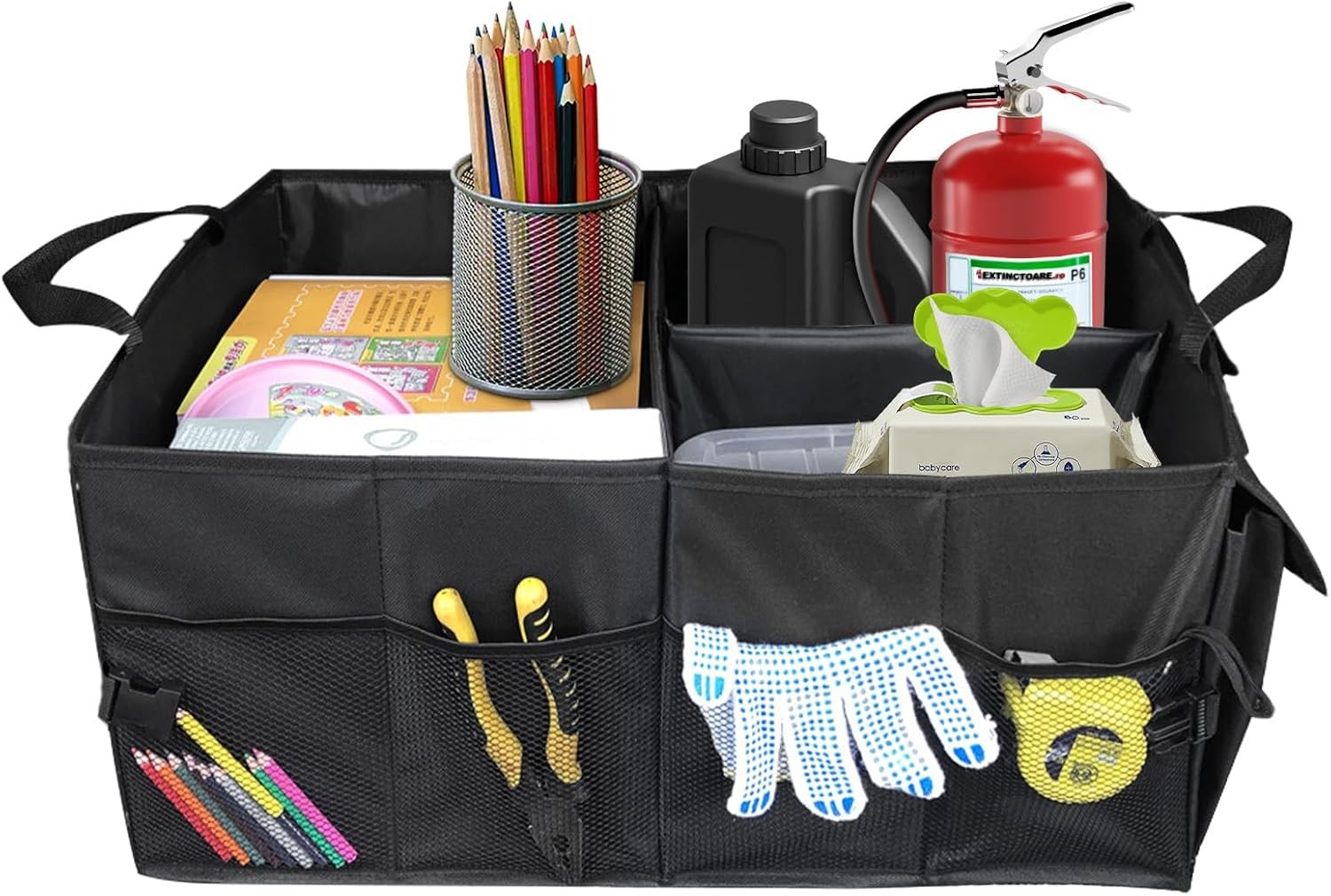 Hovom Car Trunk Organizer, Collapsible Trunk Backseat Organizer, Multi-Compartme