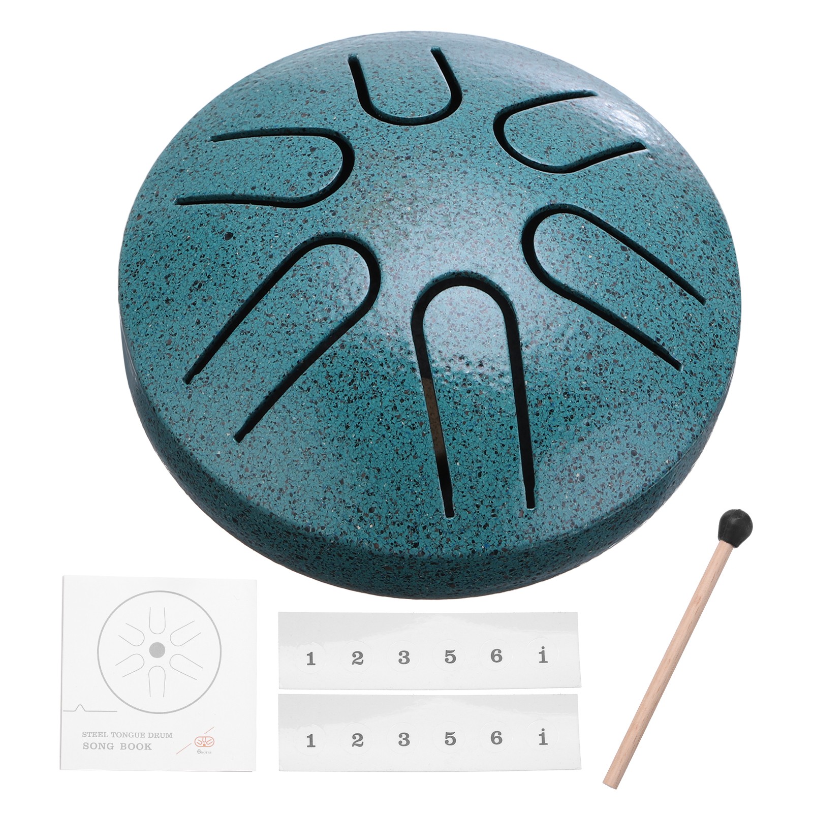 Steel Tongue Drum, 3 Inch 6 Notes Mini Steel Hand Drums (Green)