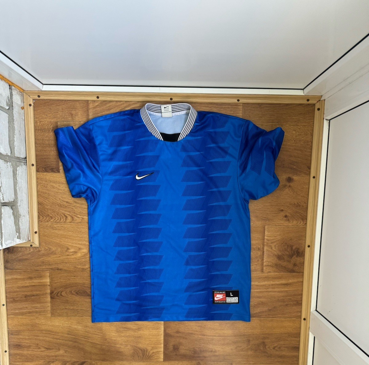 Vintage 90s Nike Soccer Team Jersey Men Large Blue White Mesh L Italy Style