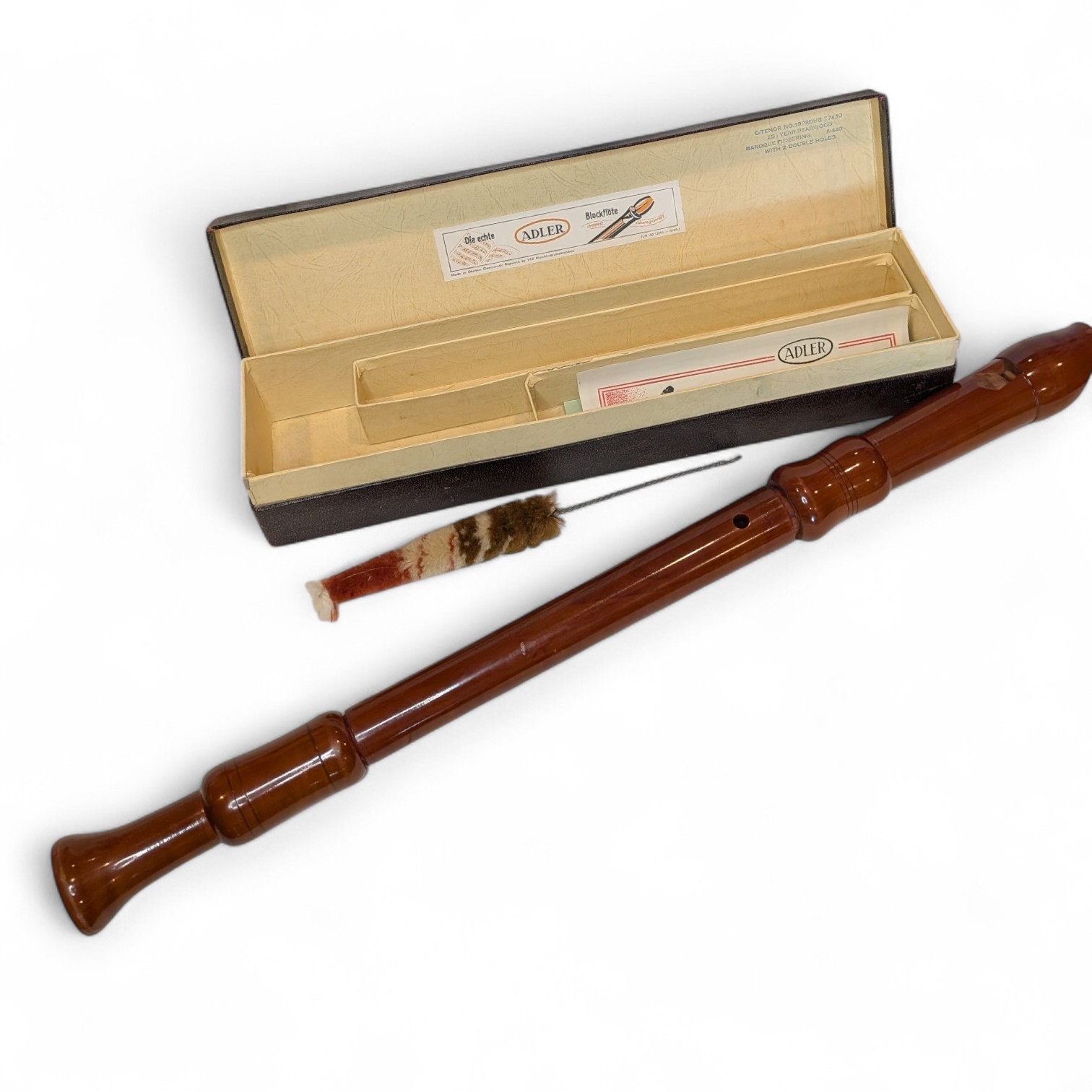 Die Doppelt Johannes Adler Recorder Baroque Fingering Double Hole  Vintage 