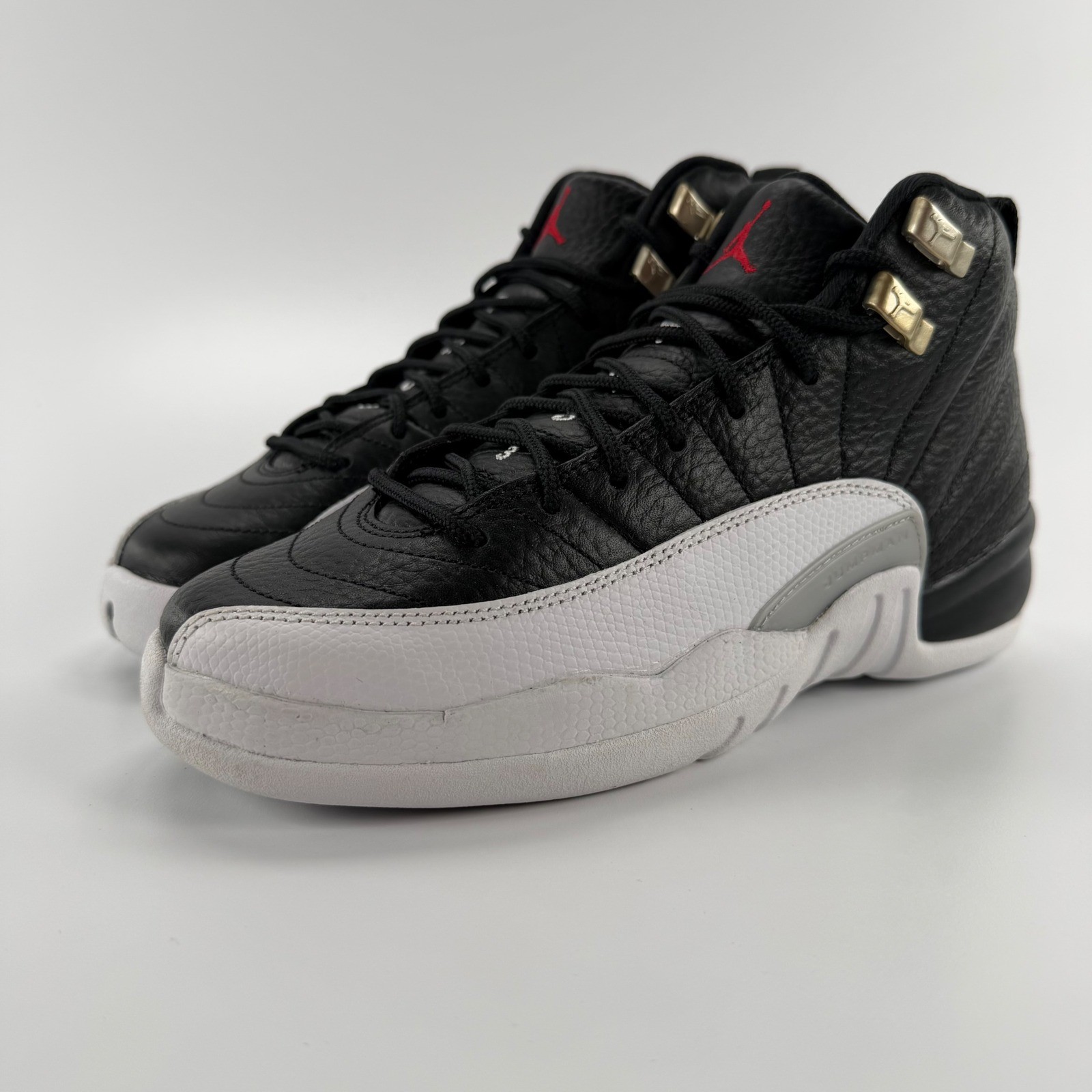 Jordan 12 Retro Playoffs 2022 GS Black White 153265-006 Size 5Y Youth