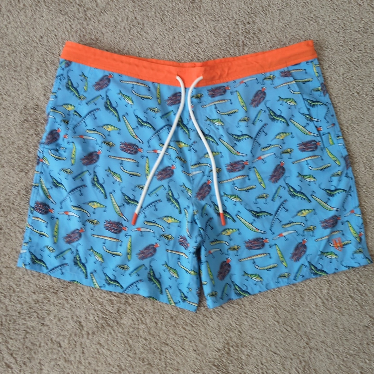 Heybo Outdoors Men’s XL Fish Print Swim Trunks Never Worn No Tags