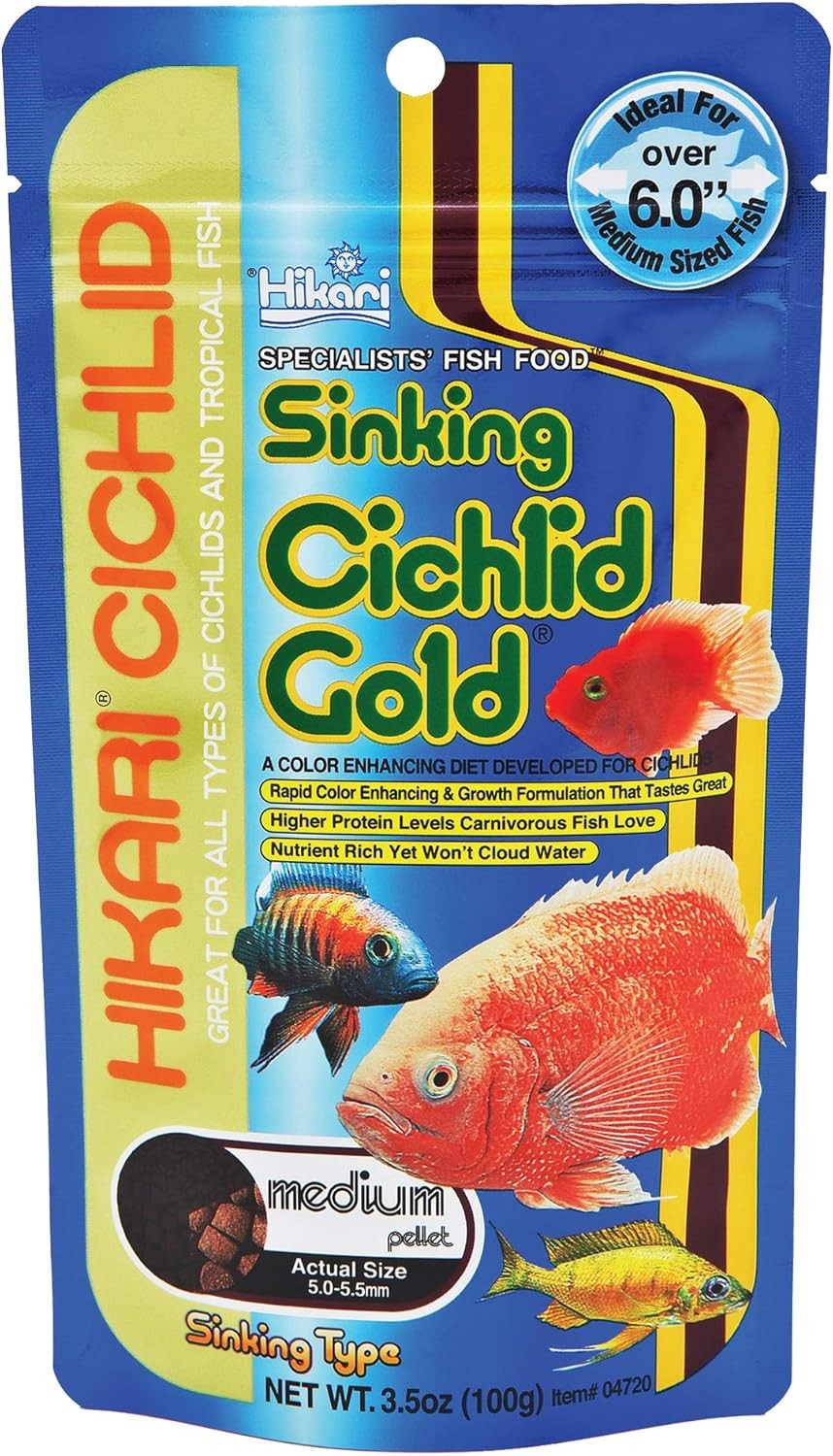 3.5-Ounce Sinking Cichlid Gold Pellets Pets Medium