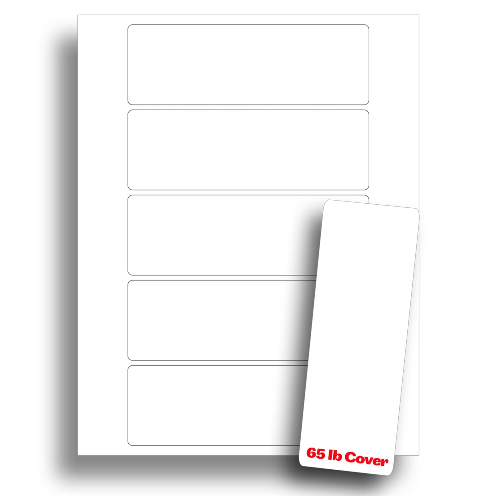White Printable Blank Bookmarks - 65lb Cover - 2" x 6" x 6", 