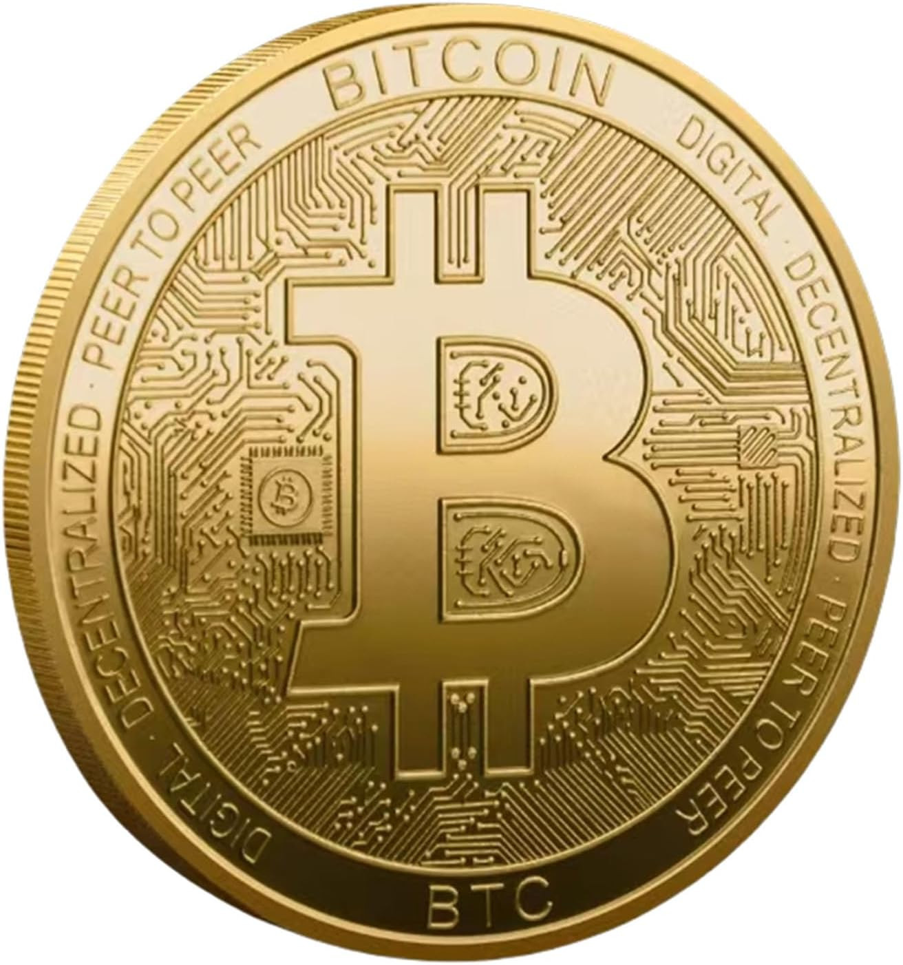 Bitcoin Coin Souvenir Gold Plated with Protective Case Physical Collectible for 