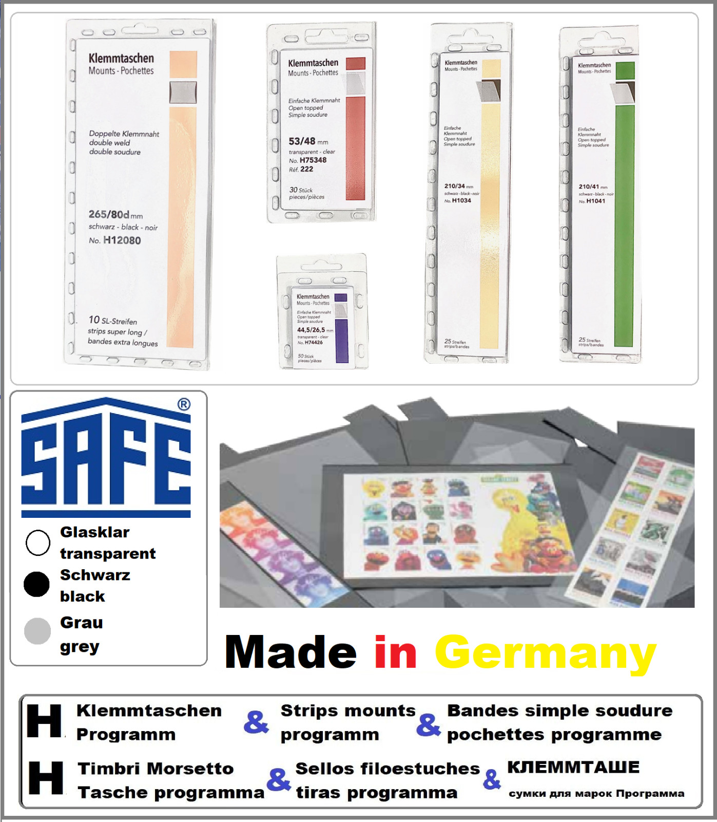 Safe H22160 Super Long Clamp Strips SL B Clear 265x160mm 6 Pack