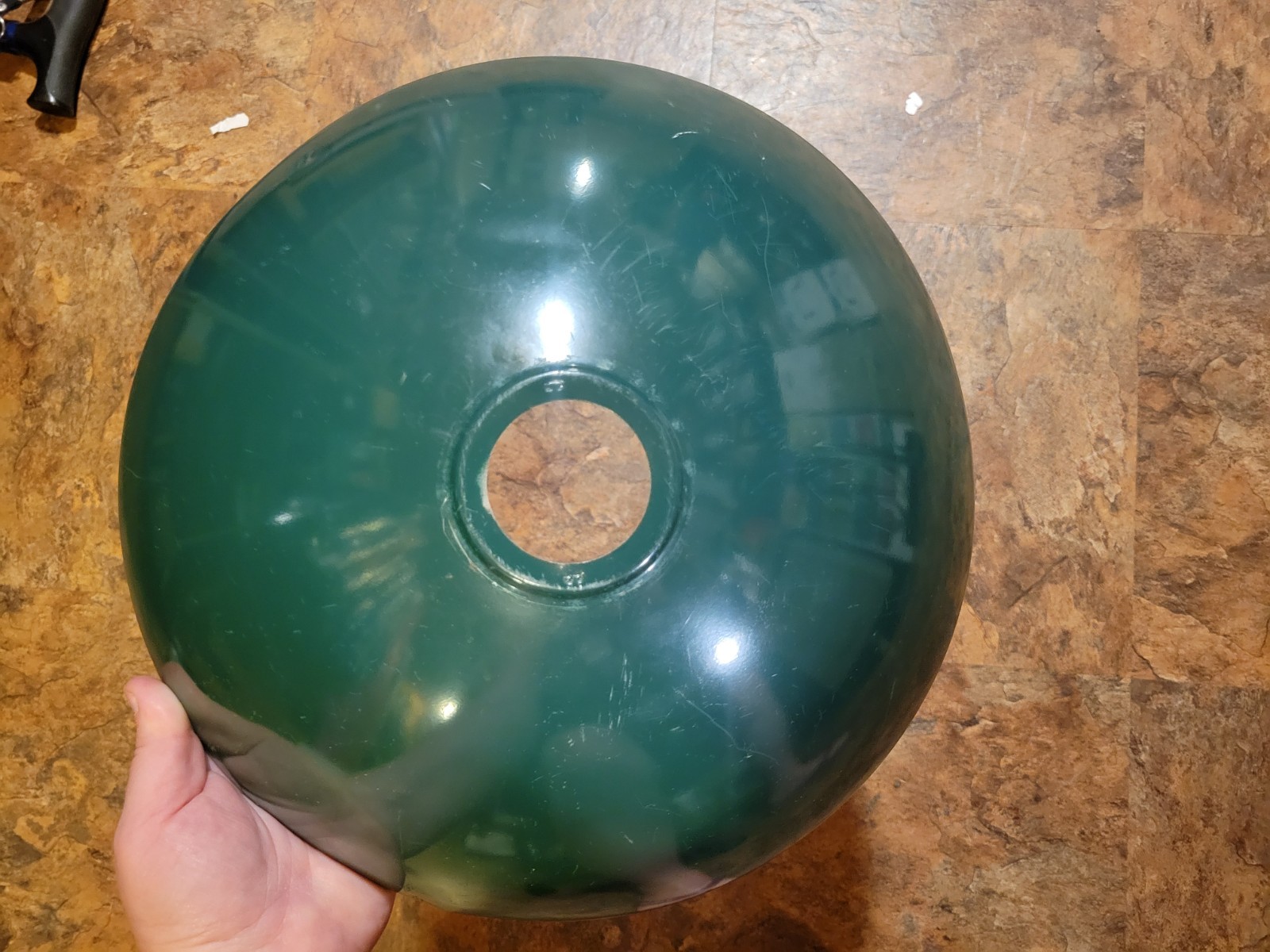 Vintage Light Lamp Shade Porcelain Metal Industrial 12.5" Green