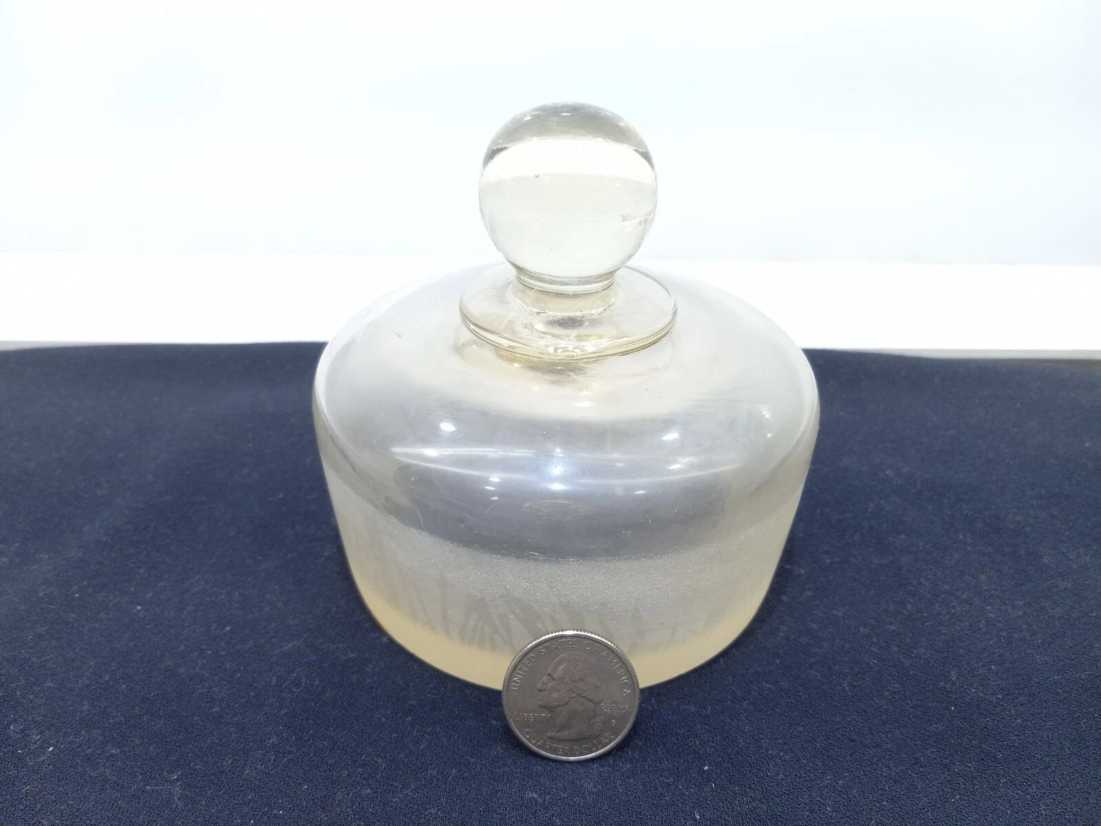 Vintage Hand Blown Ground Glass Apothecary Jar Lid Candy Stopper 104mm