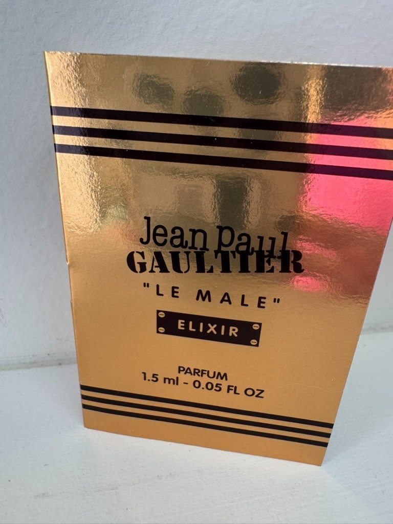 JEAN PAUL GAULTIER “LE MALE : ELIXIR” MENS : PARFUM SAMPLE NEW Vial 0.05 fl. oz.