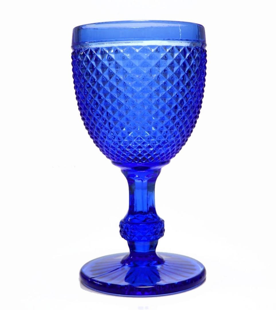 Baccarat Diamant Bizot Blue Wine Glass H16.6cm Jewel