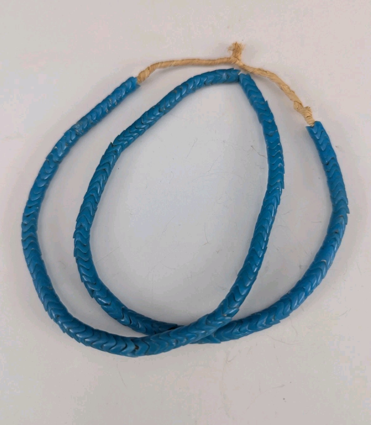 Royal BLUE SNAKE BEAD Antique Trade Beads, Interlocking Snake, 24" Small 6 mm 