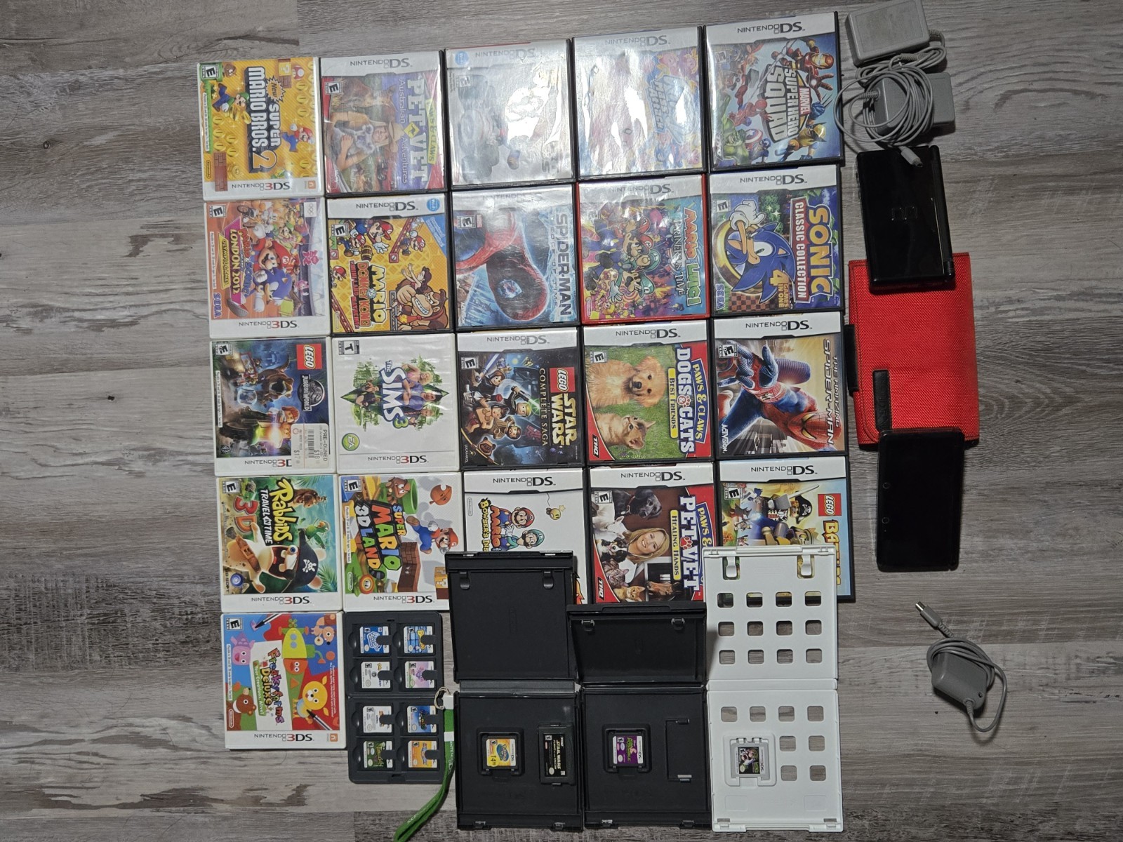 Nintendo 3DS Ds Lite Games Chargers Cases LOT