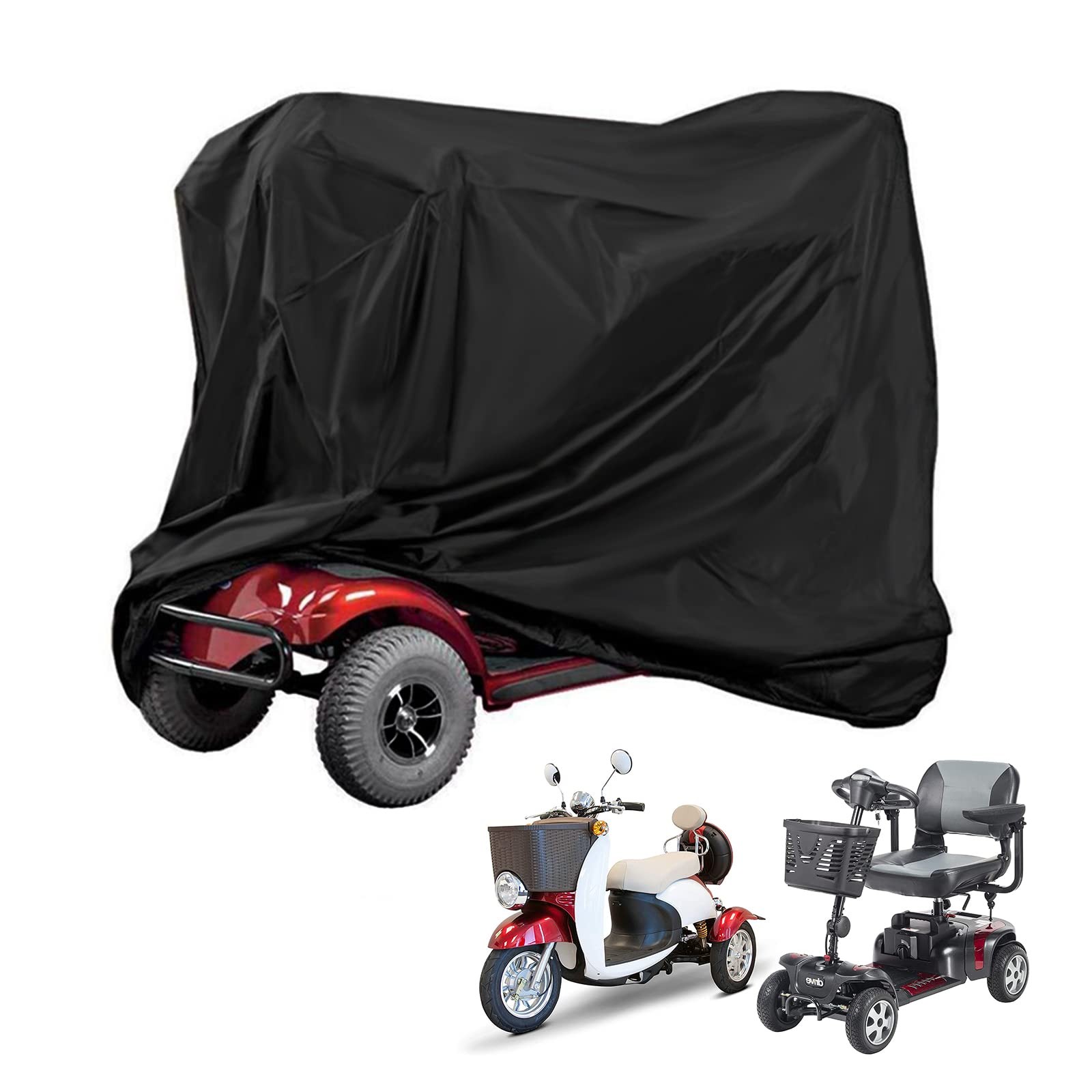 Mobility Scooter Cover, 55inch Wheelchair Cover Waterproof for 3&4 Wheels Mob...