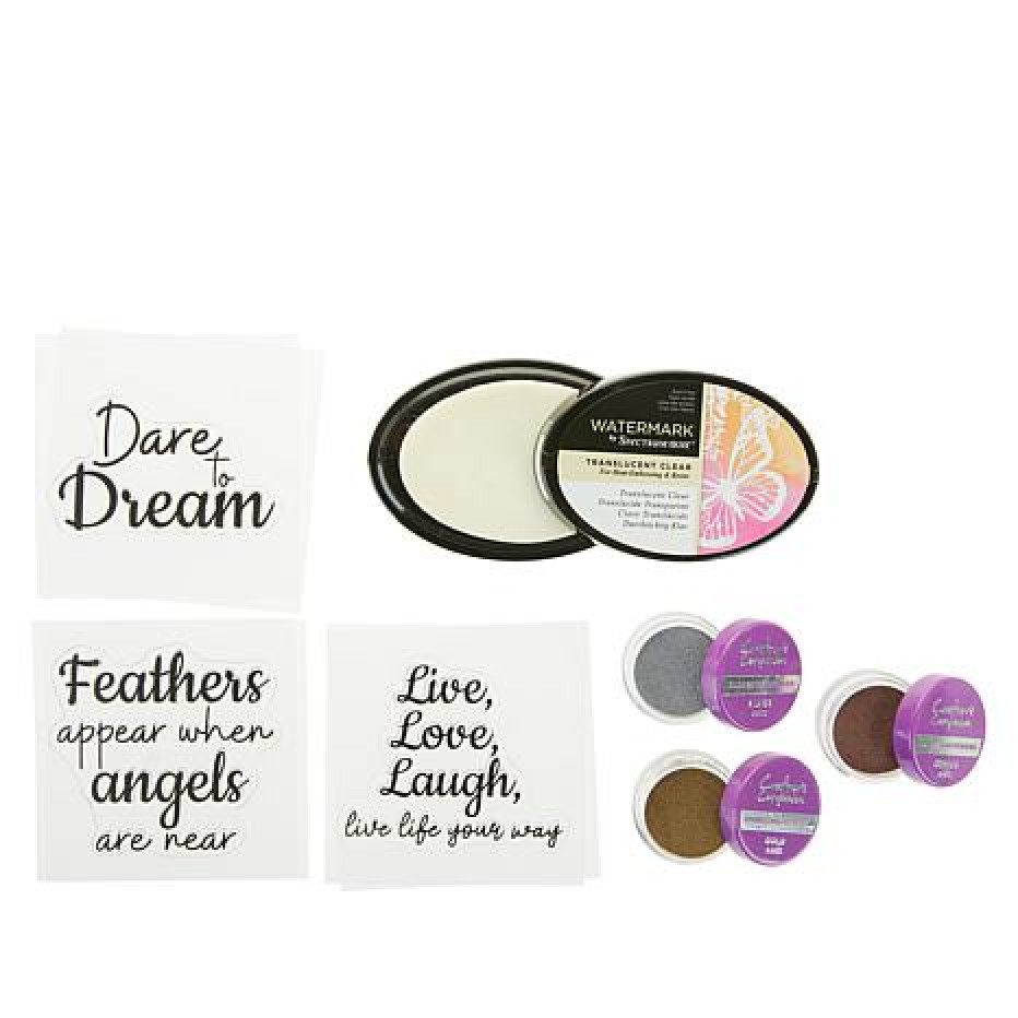 Crafter's Companion  Stamps, Ink Pad, & Embossing Powder New